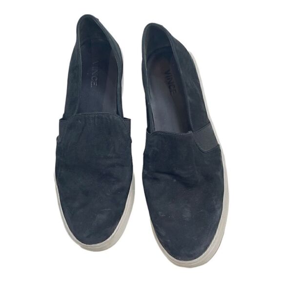 Vince Warren Black Suede Leather Sneaker Size 9 - Picture 2 of 5